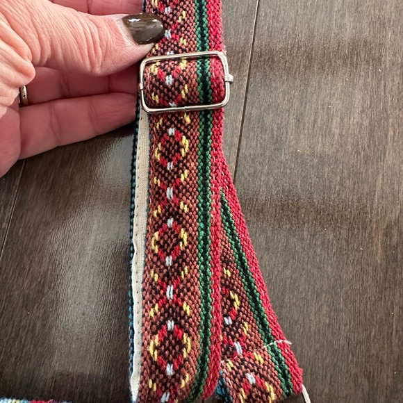 Hemp‎ Crossbody Boho Patchwork Hippie Artsy Multi Color Silver Accents - Picture 3 of 11